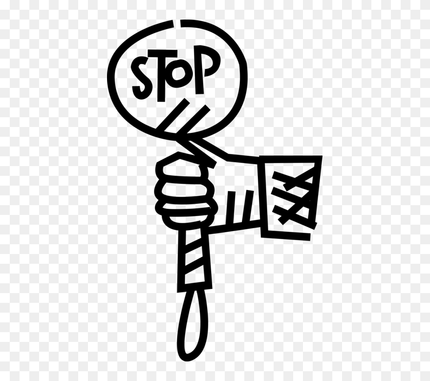 Download Vector Illustration Of School Crossing Guard Stops - Clip Art