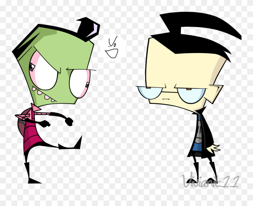 Zim And Dib From "invader Zim" - Cartoon Clipart