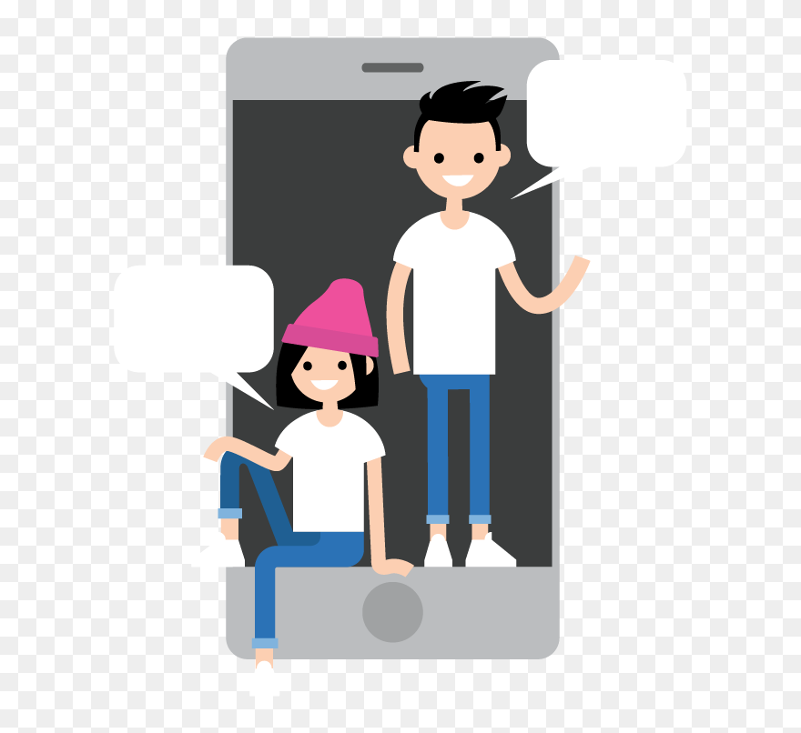 Talking To Someone Online Cartoon Clipart