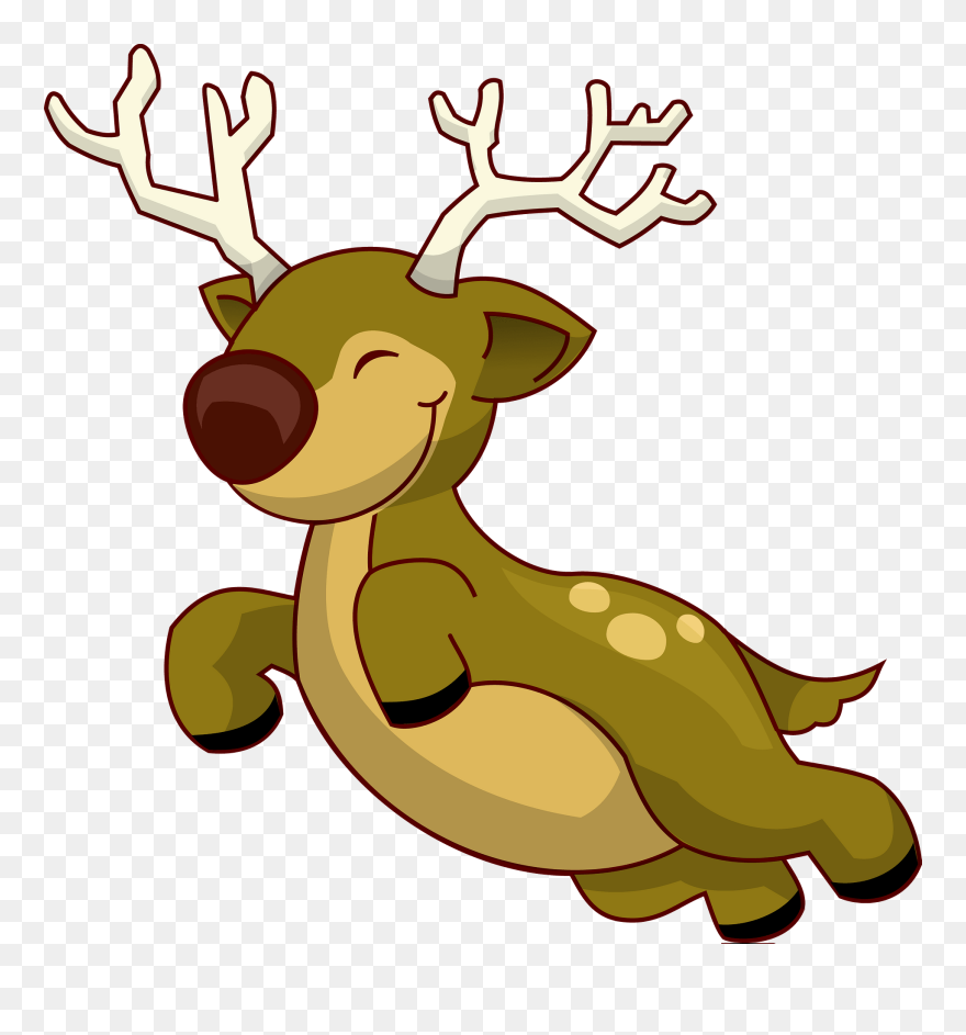 Clipart Flying Reindeer - Png Download