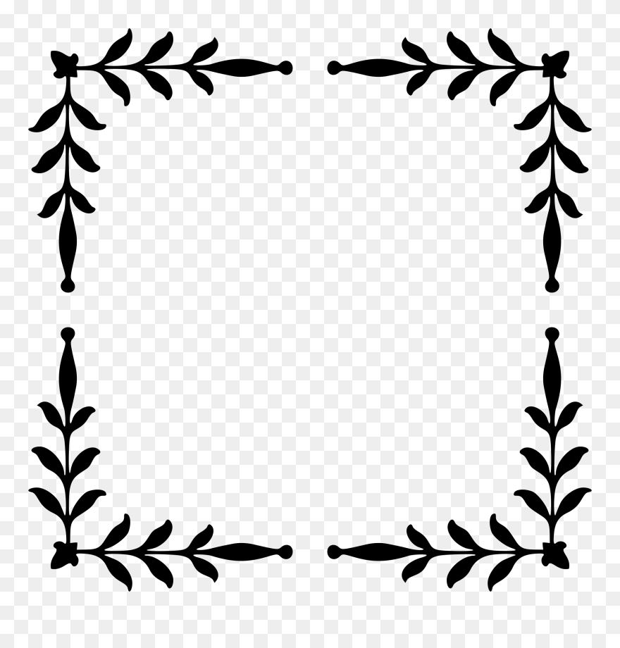 Design Clipart Embroidery - Black Leaf Border Png Transparent Png