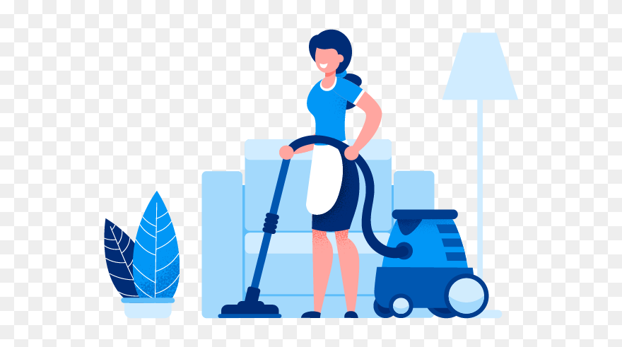 Maid With Vacuum Cleaner Clipart