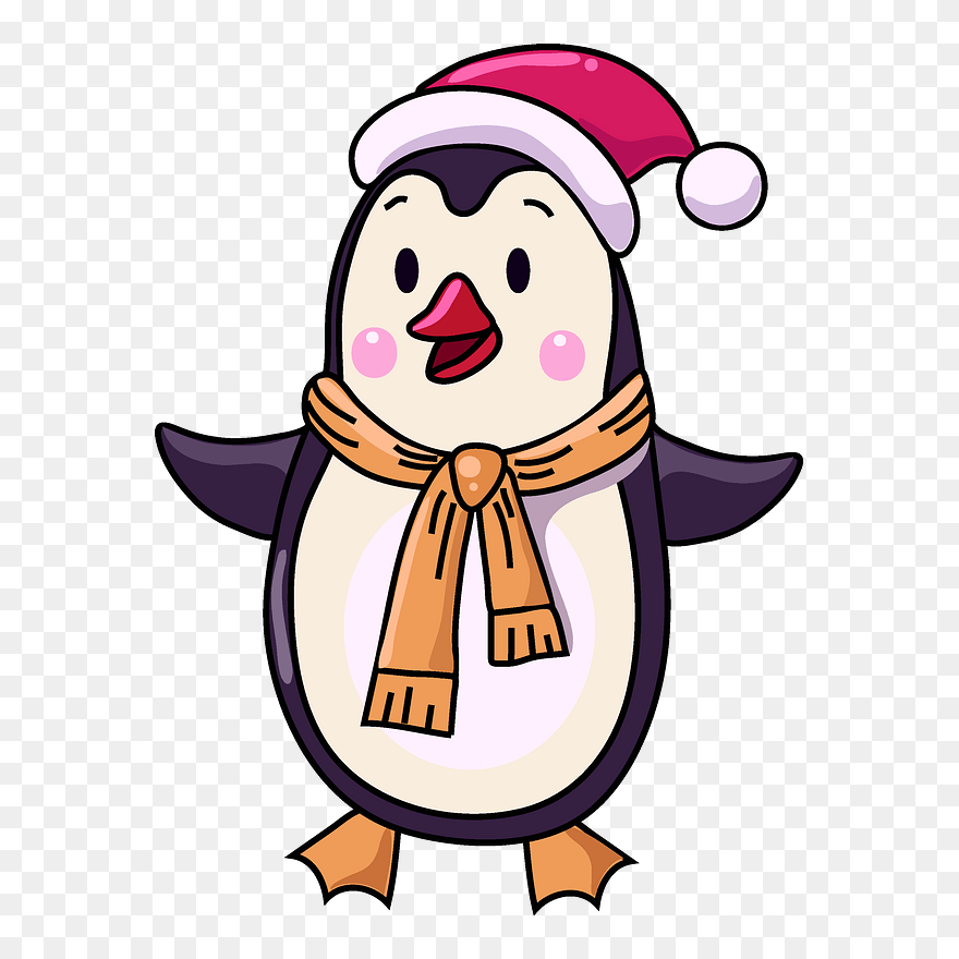 Christmas Penguin Clipart - Png Download