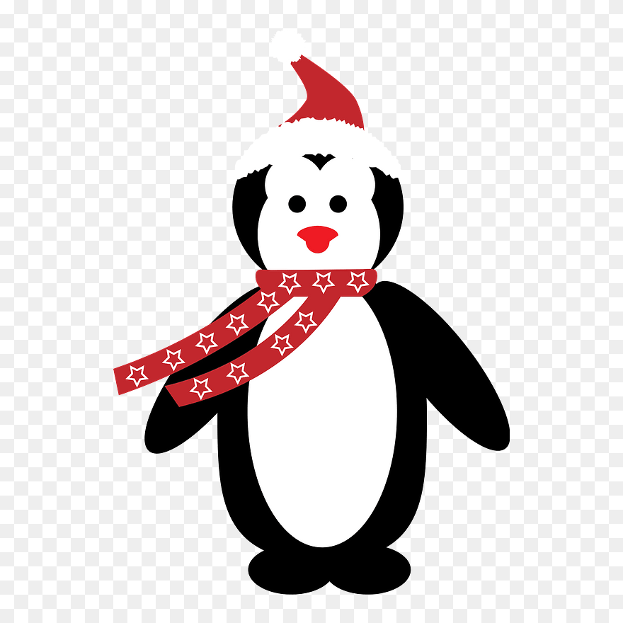Christmas Penguin Clipart - Pingviini Joulu - Png Download