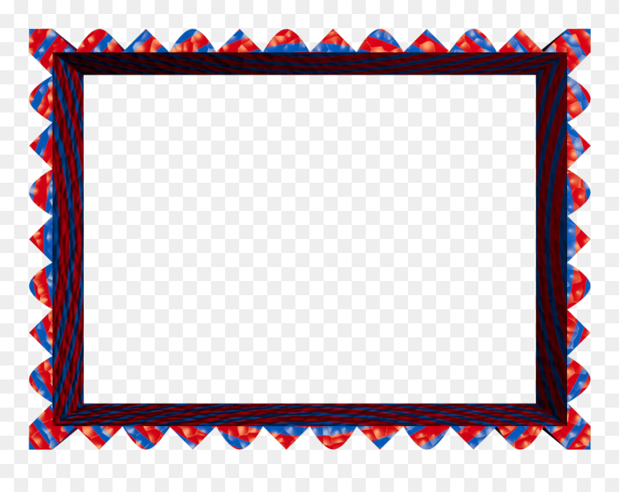 Fancy Loop Cut Border In Red Blue Color, Rectangular - Portable Network Graphics Clipart