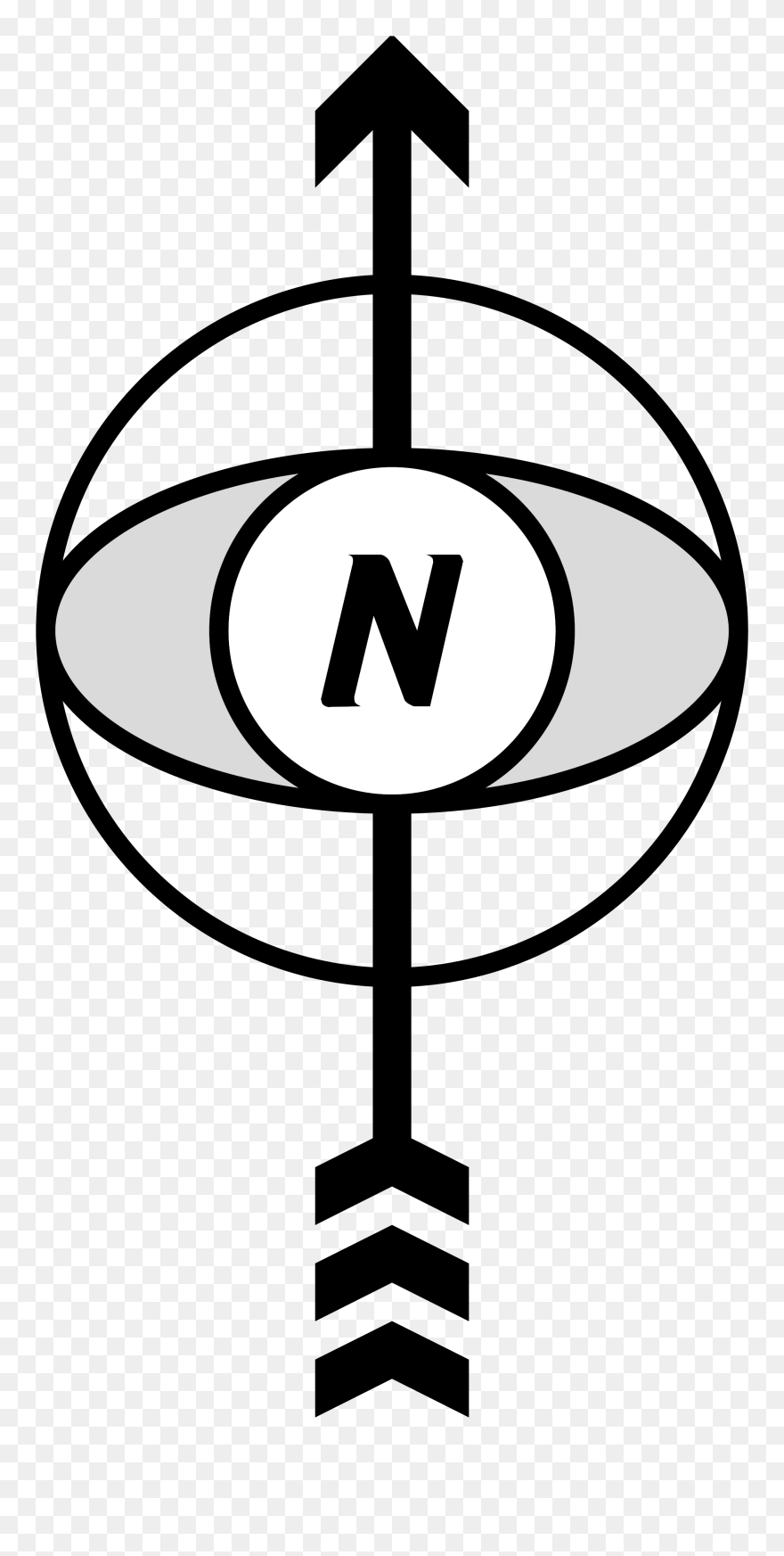 Transparent North Pole Clipart - Symbol Arrow North Line - Png Download