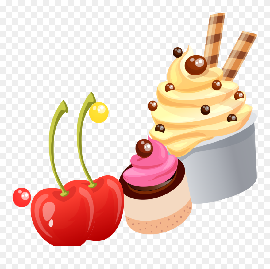 Ice Cream Waffle Fruit - Ice Cream Clipart