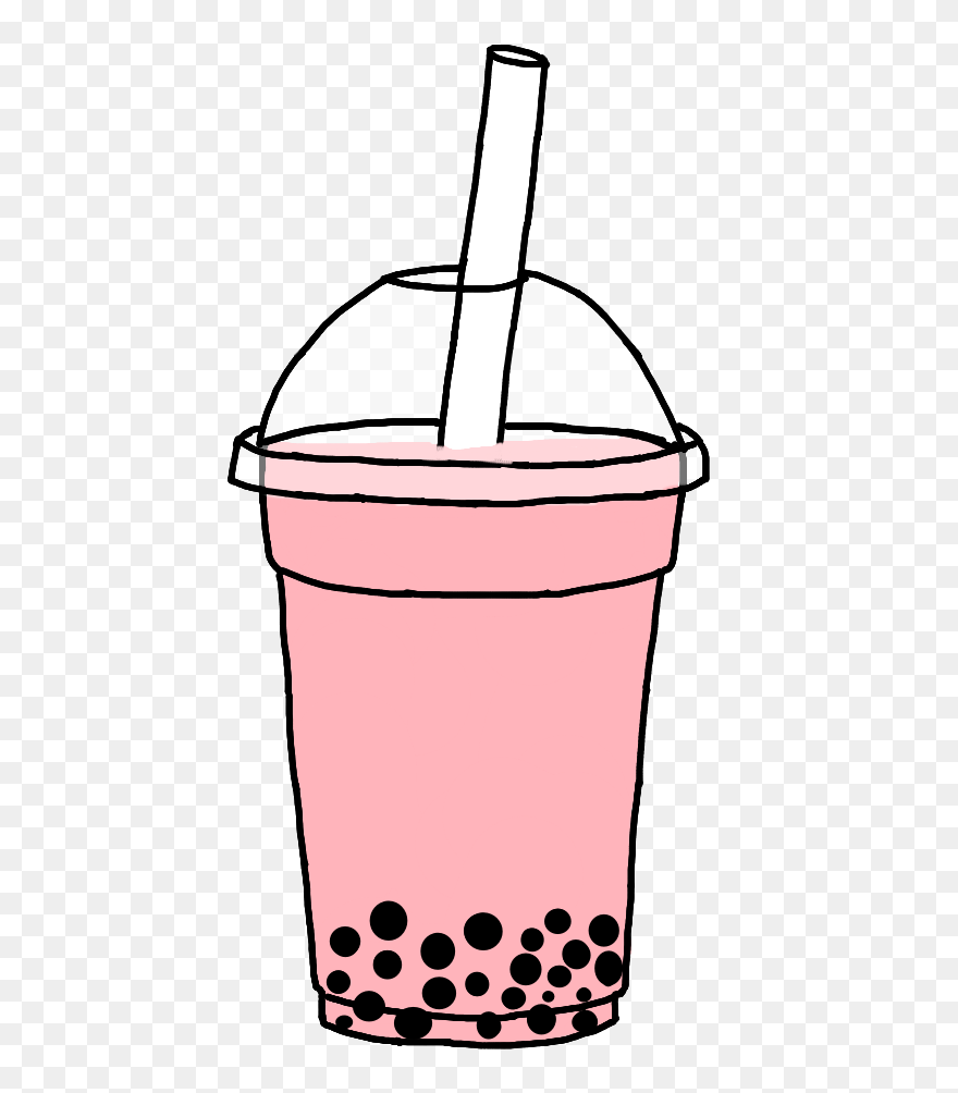 #boba #bobatea #bubbletea #trendy #pink #pastel #pastelpink - Pink Boba Tea Sticker Clipart