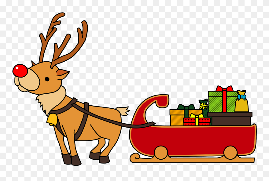 กวาง เร น เดีย กับ ของขวัญ Clipart