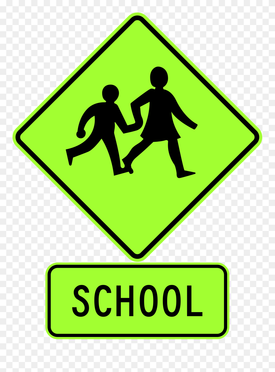 Black And White Road Safety Signs - Road Signs School Crossing Clipart
