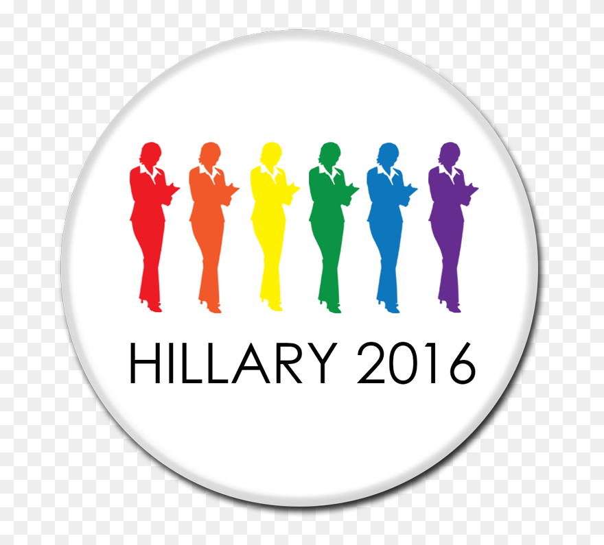 Hillary Clinton Button - Silhouette Clipart