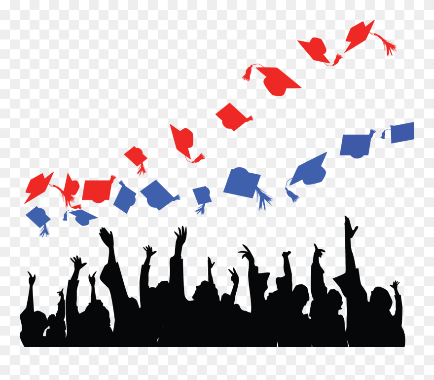Lf Grad Caps White Graduation Black And White - High School Graduate Students Clipart