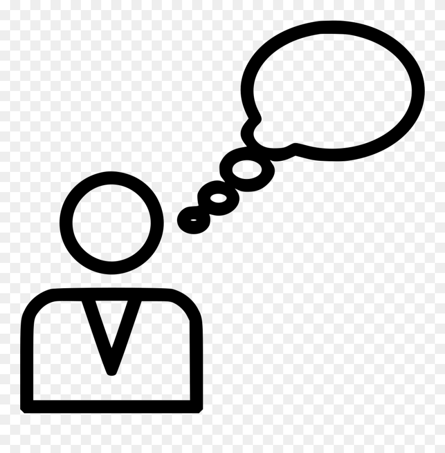 Male Person User Chat Message Bubble Thinking Idea - Icon Clipart