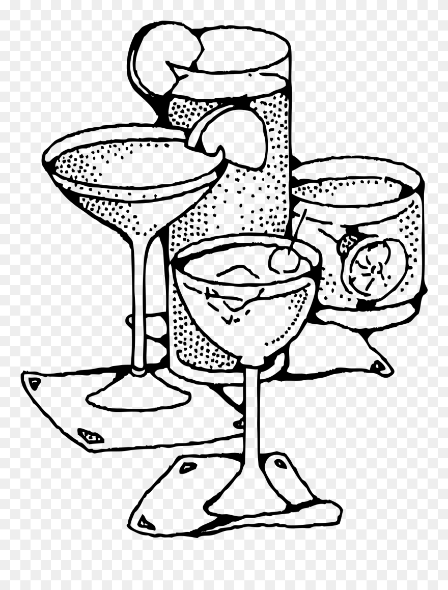 Drinks Clipart Black And White - Png Download