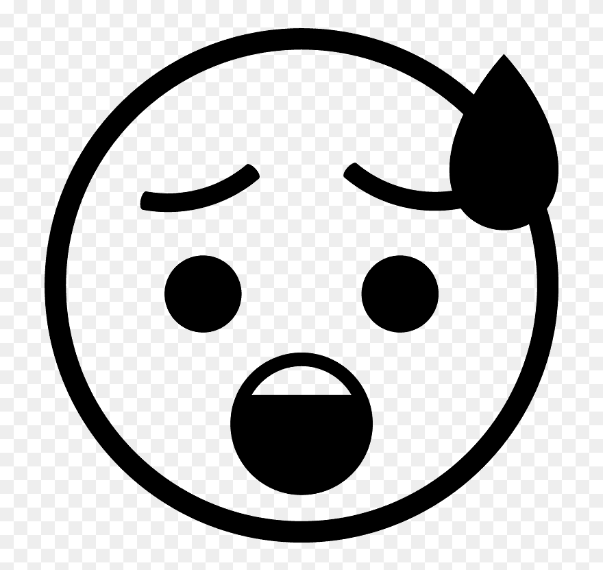 Anxious Face With Sweat Emoji Clipart - Smiley - Png Download