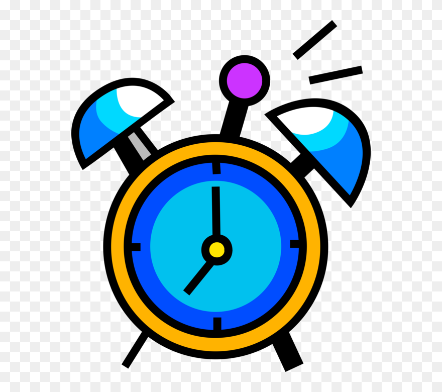 Vector Illustration Of Alarm Clock Ringing Its Morning - Ringing Alarm Clock Clipart Black And White - Png Download