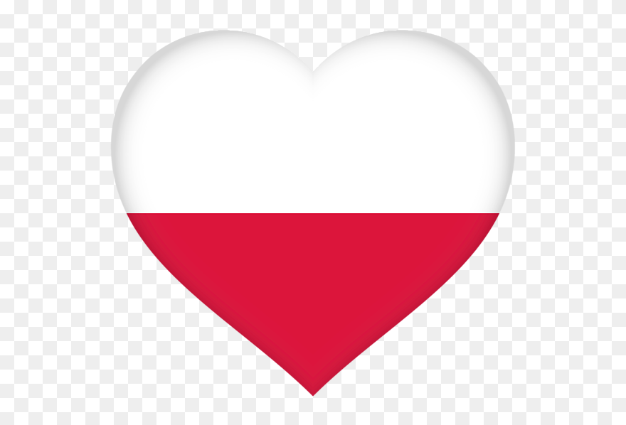 Poland Flag In Heart Clipart