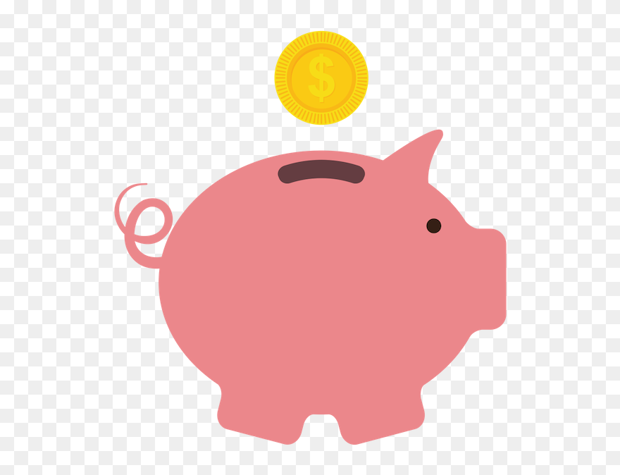 Piggy Bank With Coin - Money Saving Vector Clipart