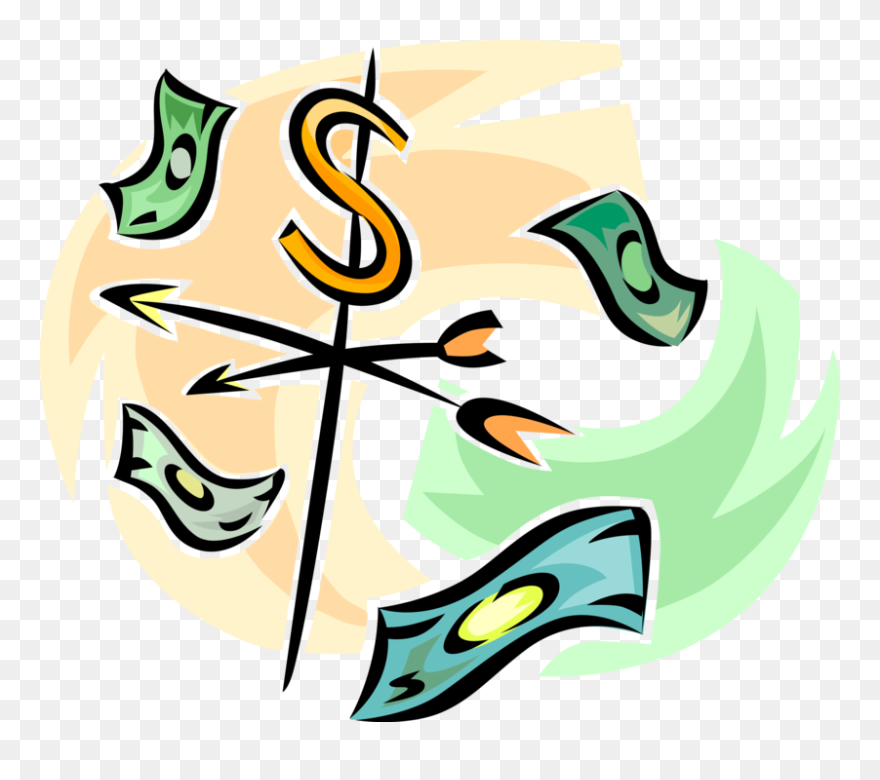 Money Blowing Clipart Clip Art Library Weathervane - Png Download