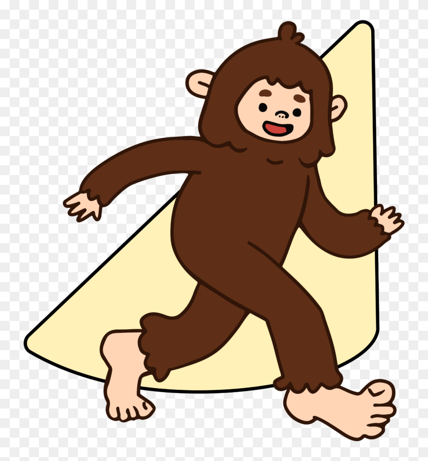 Sasquatch Walking Through Spotlight - Cartoon Clipart