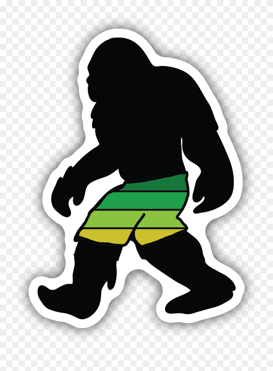 Board Shorts Sasquatch - Bigfoot Sticker Clipart