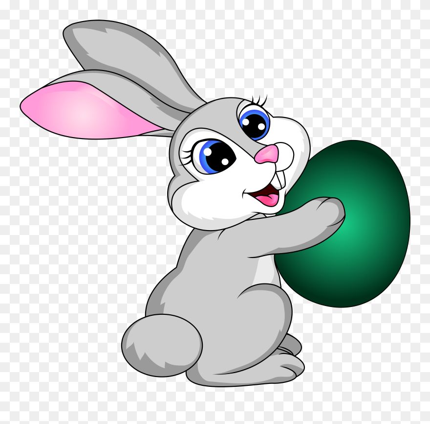 Easter Bunny Holding An Egg Clipart