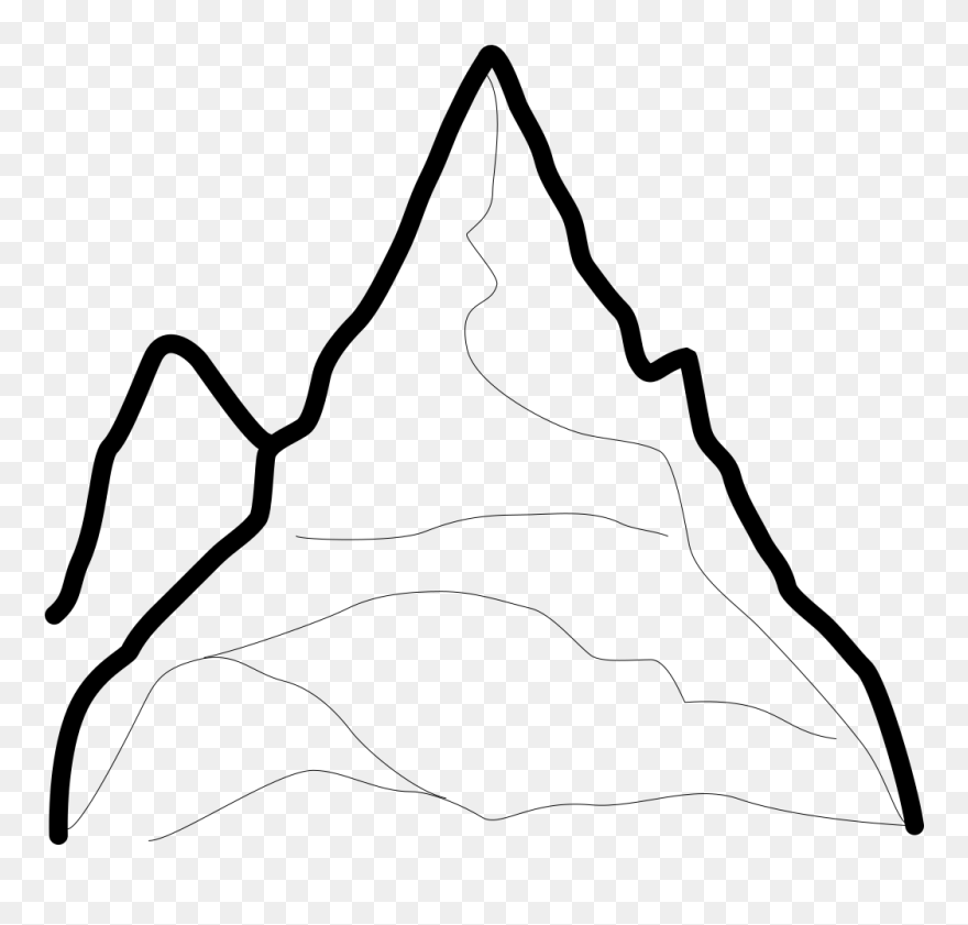 Chain Of Mountains Svg Clip Arts - Mount Everest Drawing Easy - Png Download