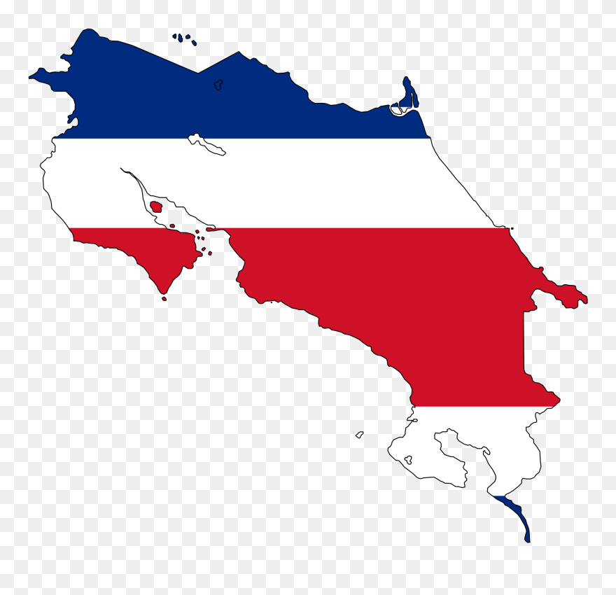 Costa Rica Flag Png - Costa Rica Flag Map Clipart