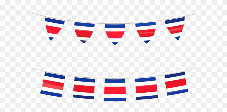 Rows Of Flags - Costa Rica Flag Banner Clipart