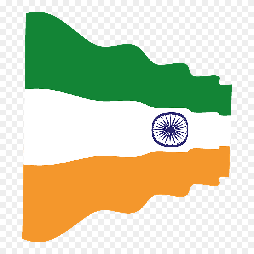 India Wavy Flag Clipart - Png Download