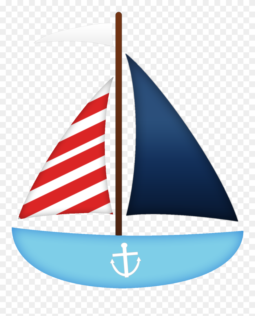 Sailboat Clip Art - Nautical Sailboat Clipart - Png Download