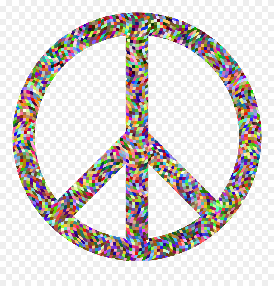 Prismatic Confetti Peace Sign Clip Arts - Colorful Image Without Background - Png Download