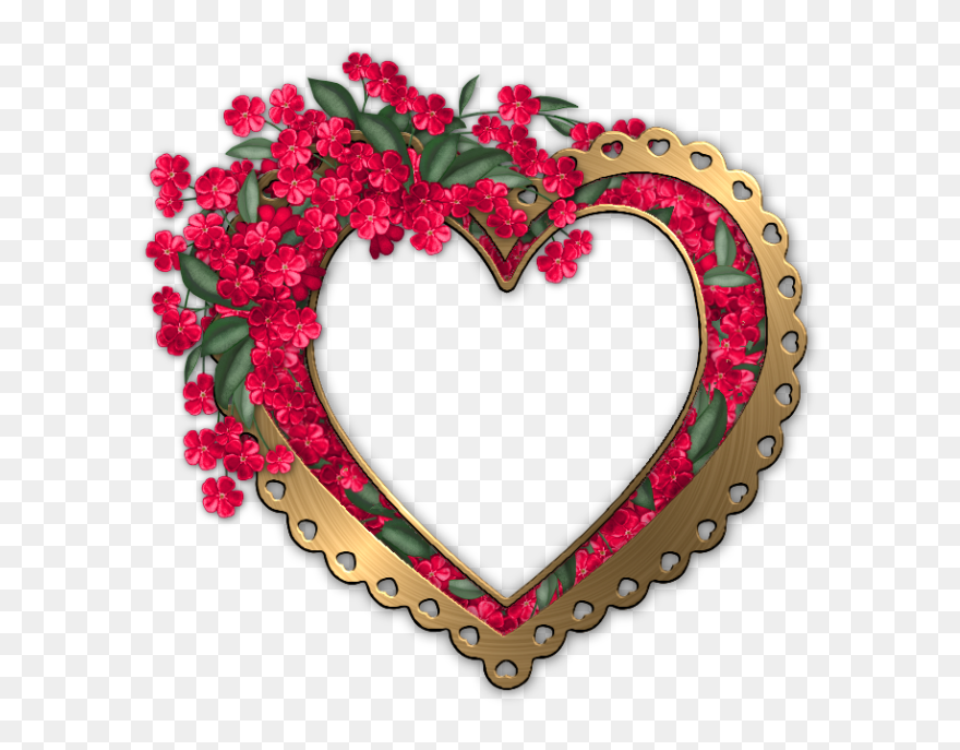 Flower Heart Shape Frames Clipart