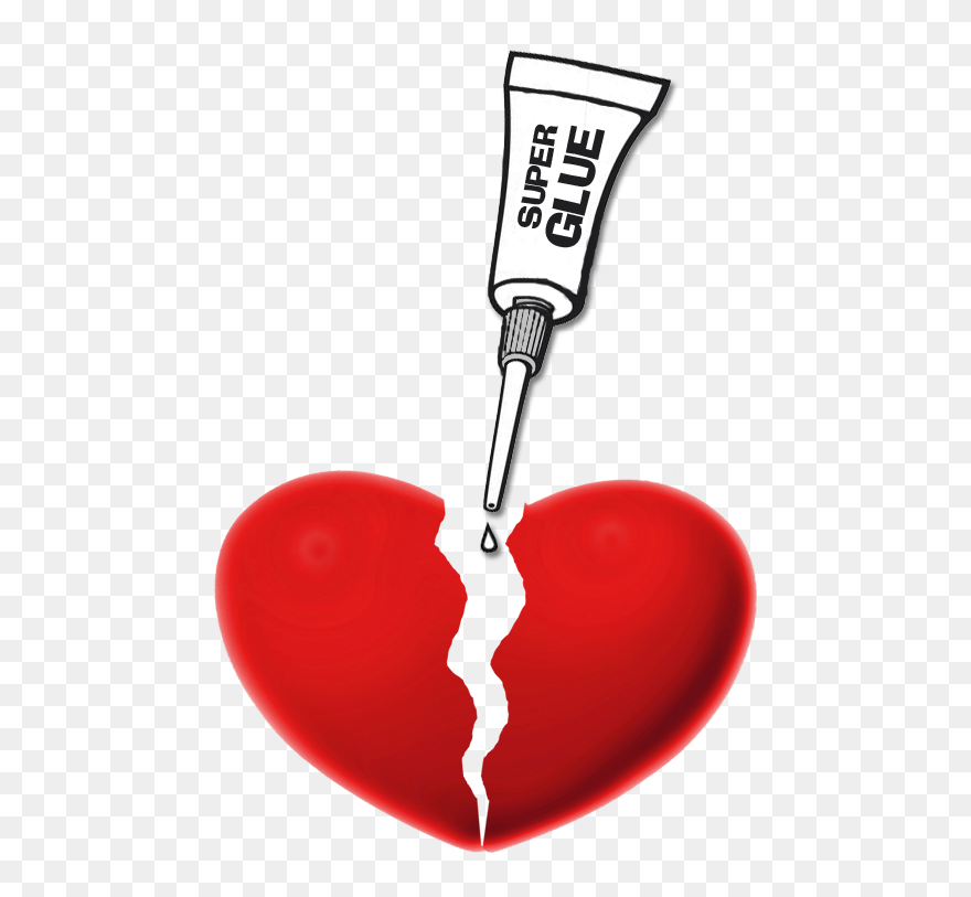 Super-glue And Broken Heart Copy - Glue For Broken Heart Clipart