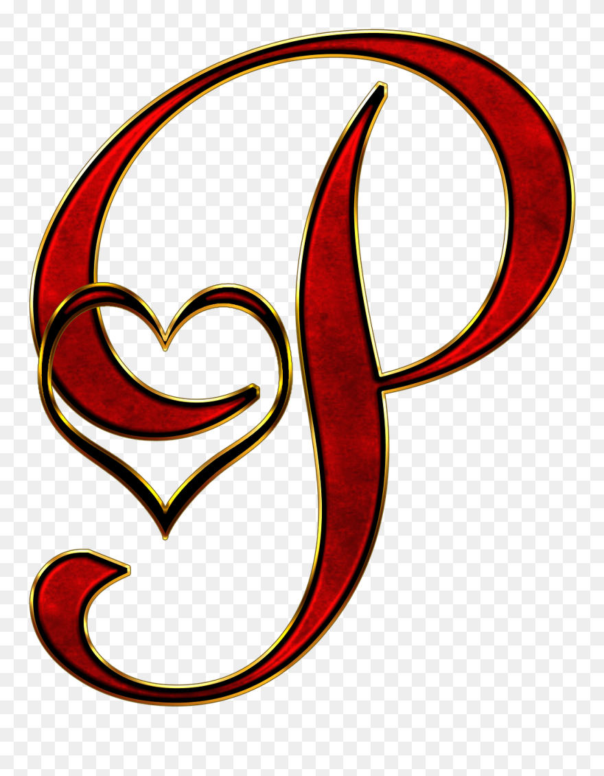 Alphabet P Images In Heart Clipart
