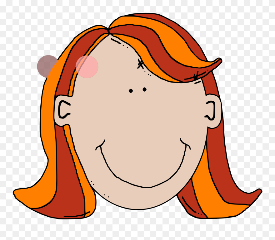 Girl Face Cartoon Clipart - Png Download