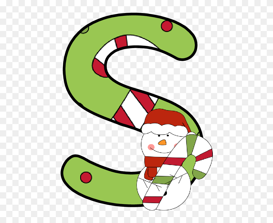 Snowman With Candy Cane Clipart - Png Download