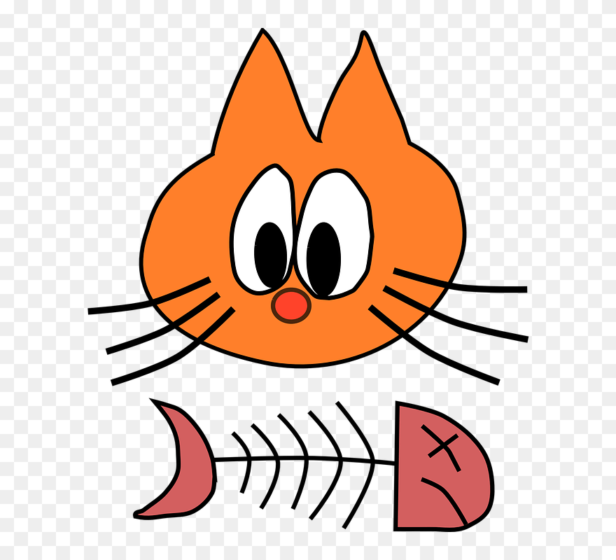 Fish Isn"t Good For Cats - Cat And Fish Bone Clipart - Png Download