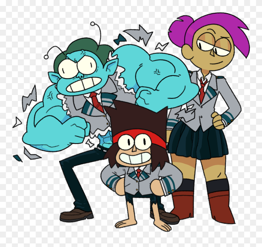 Enid Clothing Cartoon Vertebrate Fictional Character - Ok Ko My Hero Academia Clipart