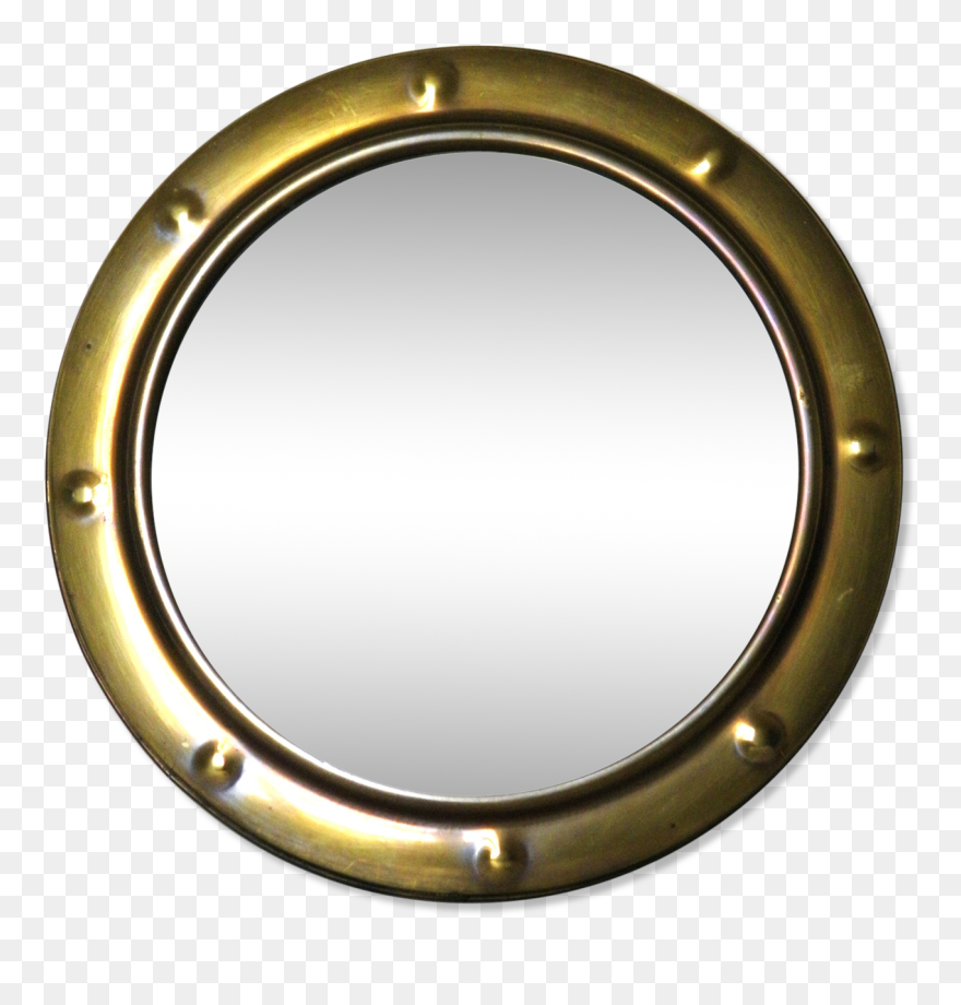 Curved Glass Mirror And Brass Porthole 39x39cm - Porthole Clipart