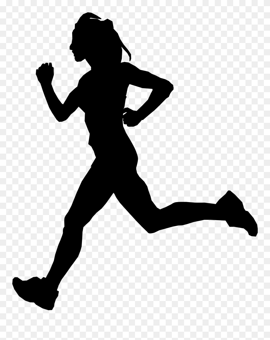 Transparent Fitness Icon Png - Running Woman Silhouette Png Clipart