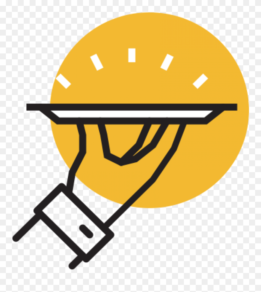 Service Plate With Hand Clipart