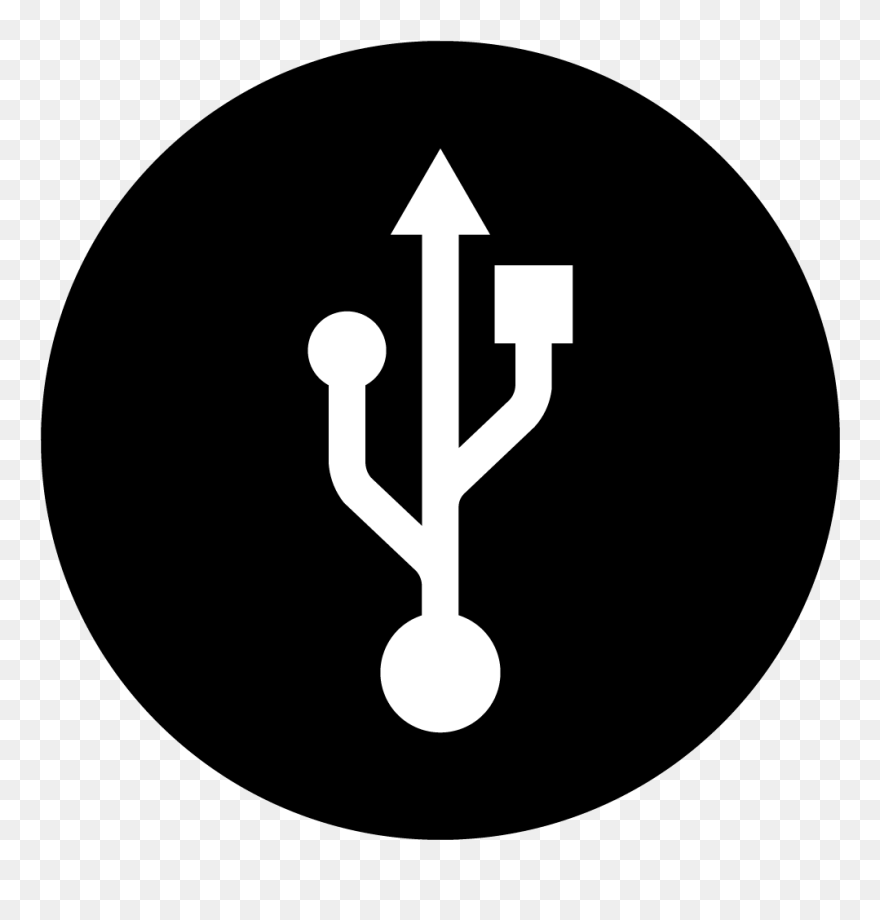 Usb Circular Symbol - Usb Charger Icon Png Clipart