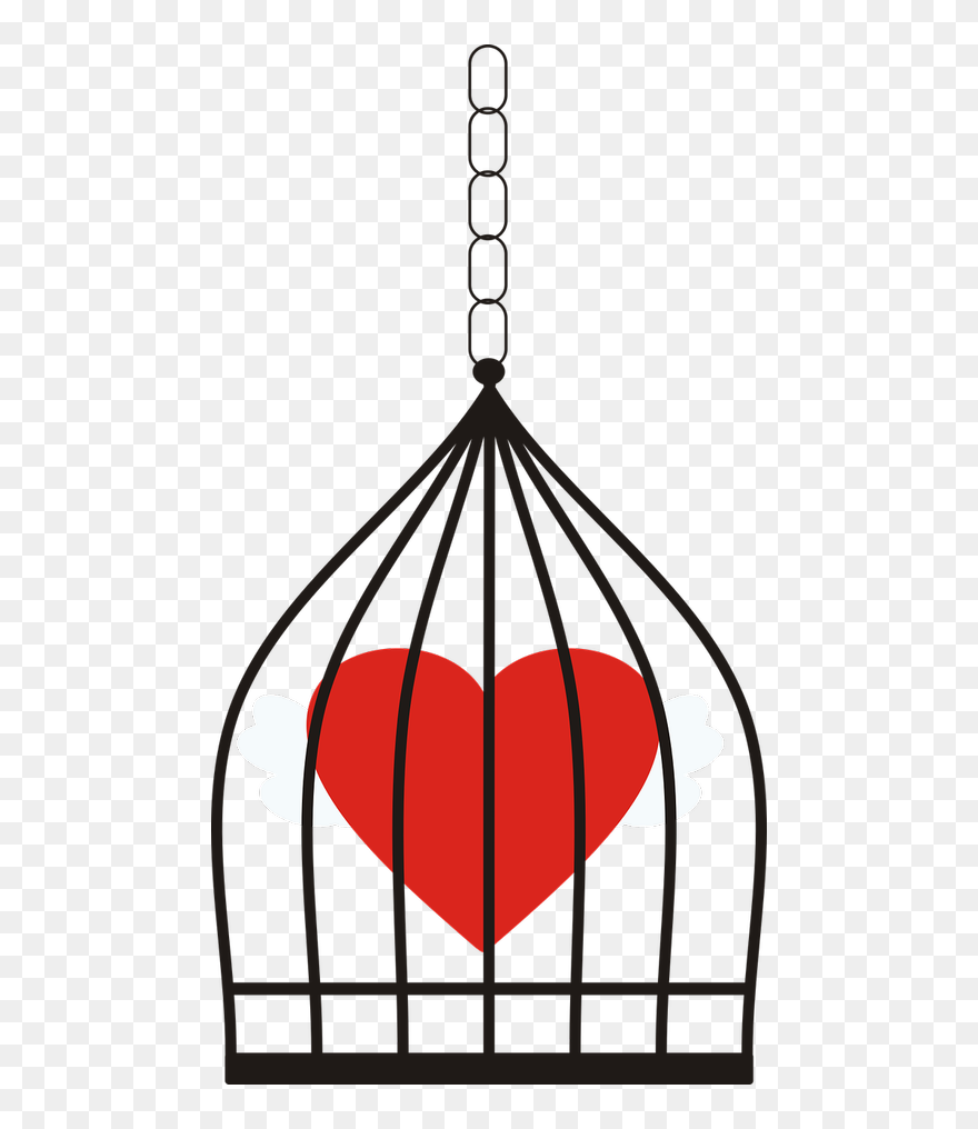 Cage Single Pendant - Corazon En Jaula Clipart