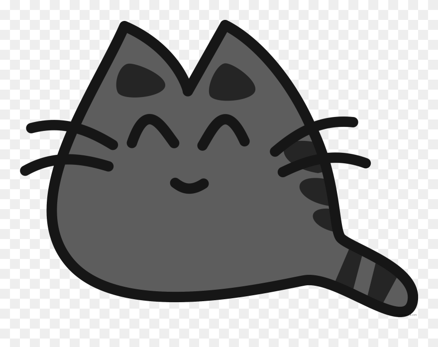 Smiling Cat Animal Free Black White Clipart Images - Cartoon Cat Red - Png Download