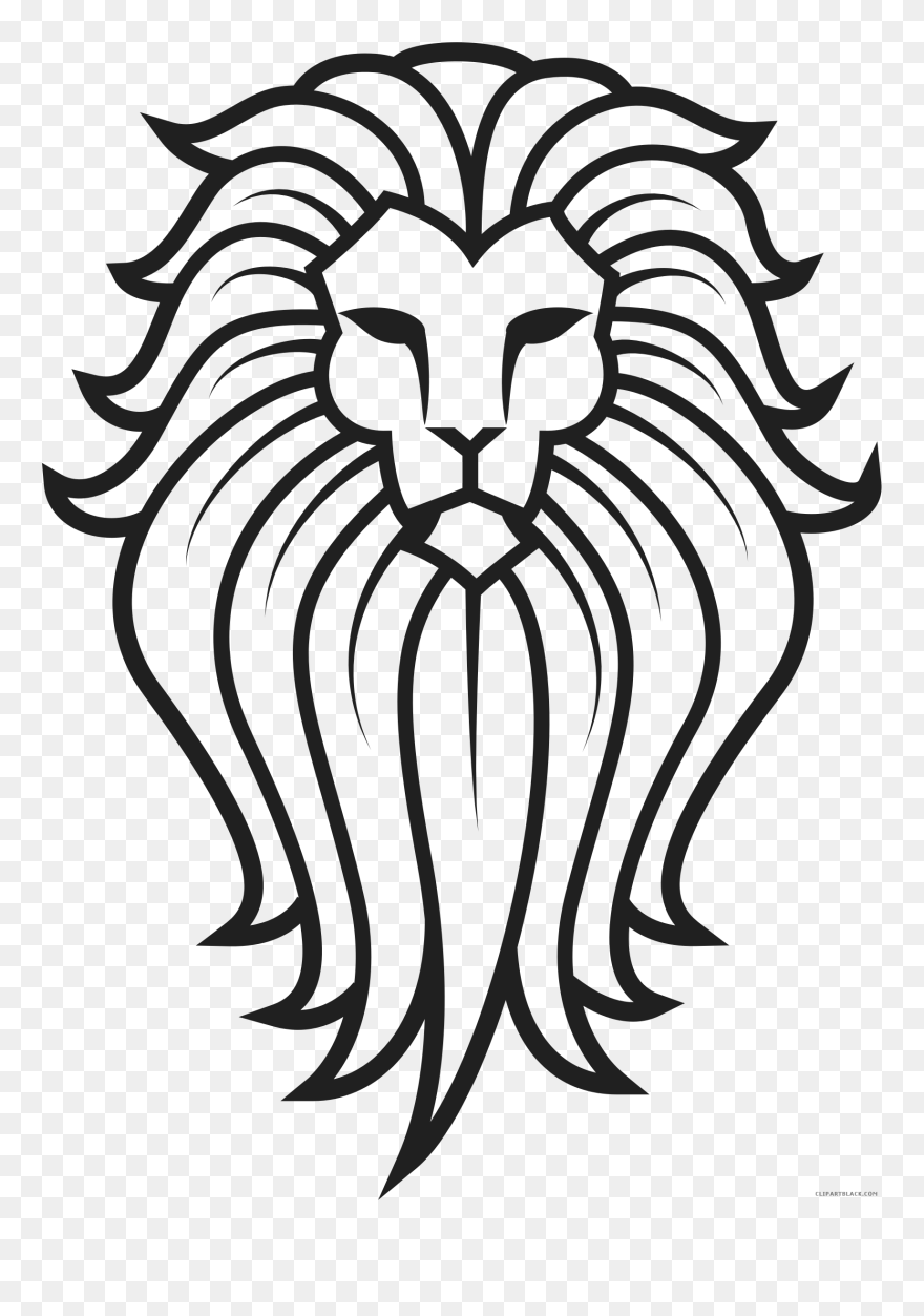 Lion Tattoo Animal Free Black White Clipart Images - Tattoo Lion Drawing - Png Download