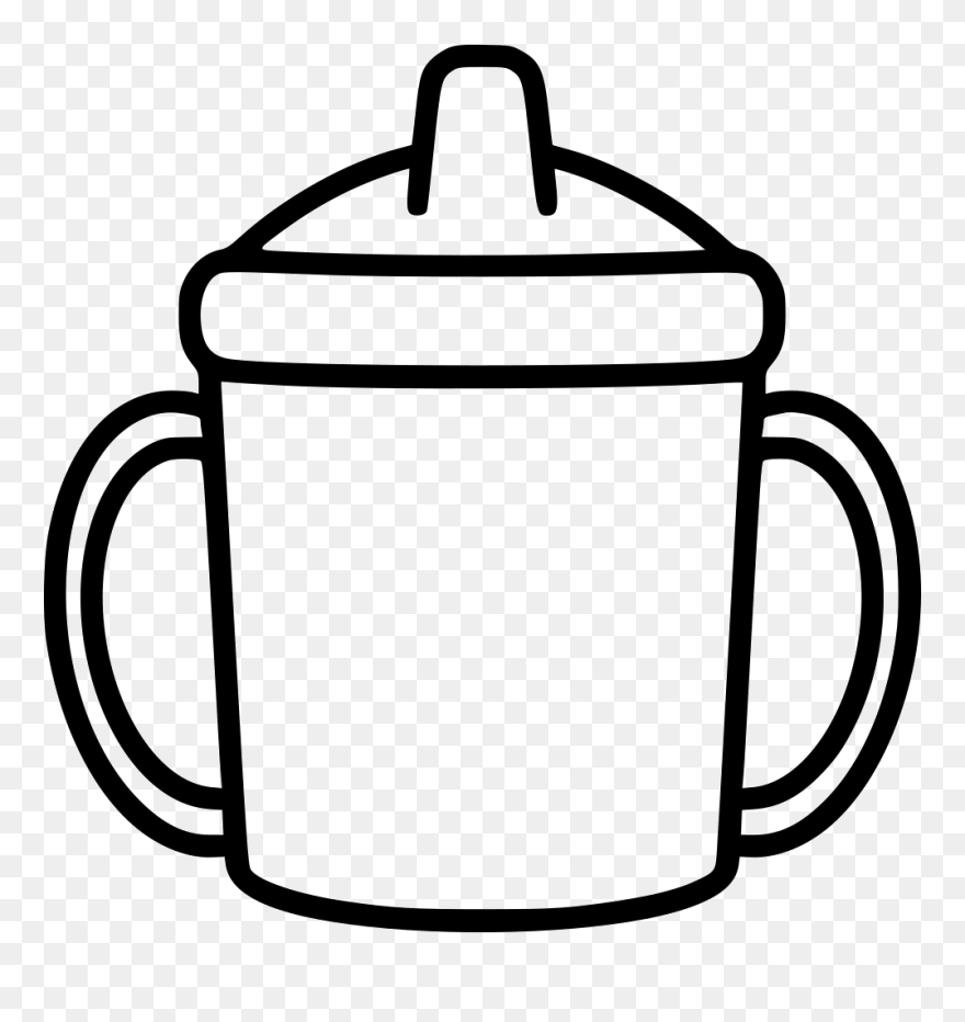 Baby Bottle - Sippy Cup Clipart Black And White - Png Download