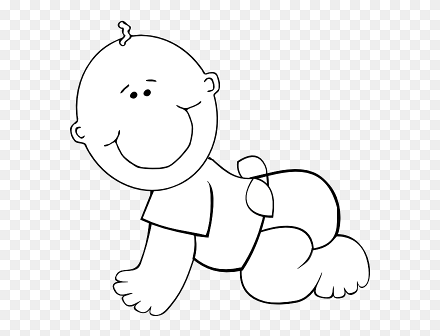 Crawling Baby Boy Outline Clip Art - Baby Boy Clip Art - Png Download