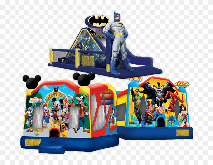 Bounce House Clipart Black Kids Graphic Transparent - Superhero Bouncy Castle Rental - Png Download