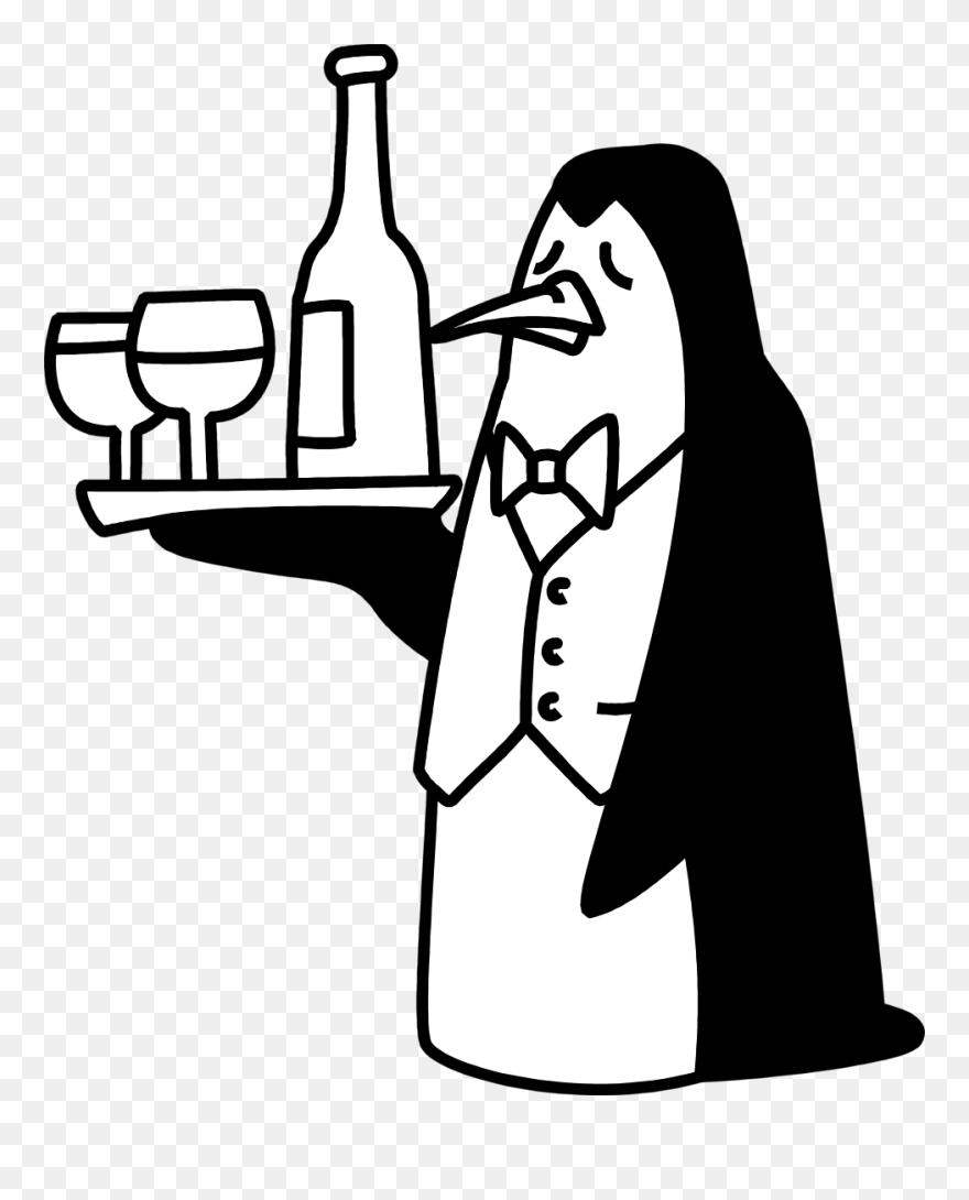 Menu Clipart Waiter - Png Black And White Gif Character Gif Transparent Png
